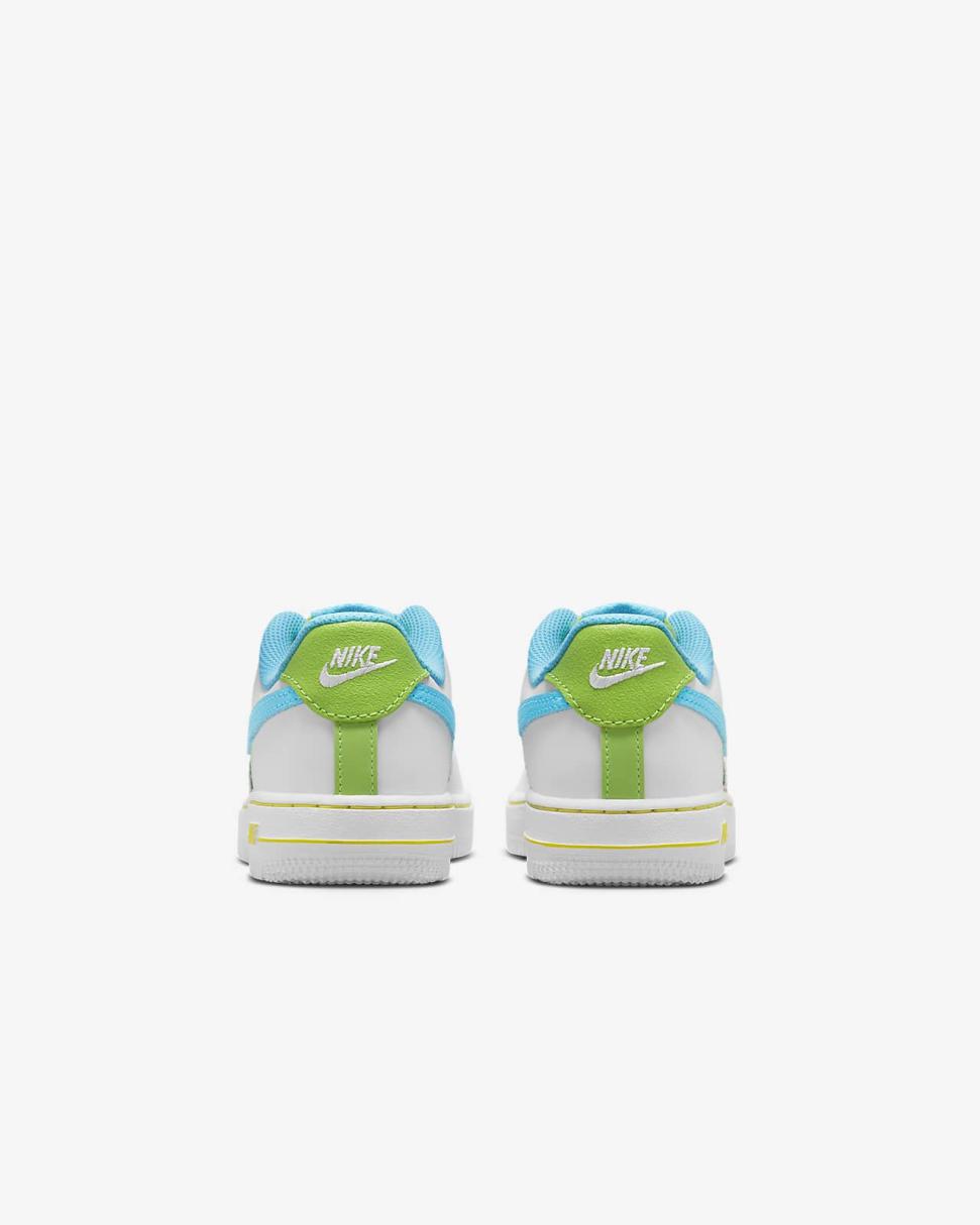 Nike Force 1 LV8 White/Action Green/Opti Yellow/Baltic Blue | Kids Nike Air Force 1