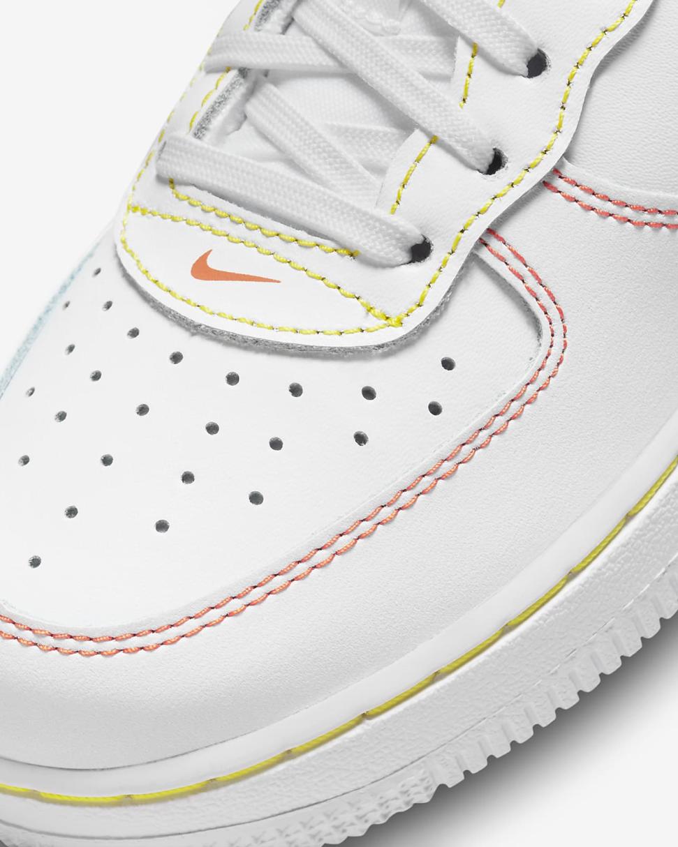 Nike Force 1 LV8 White/Action Green/Opti Yellow/Baltic Blue | Kids Nike Air Force 1