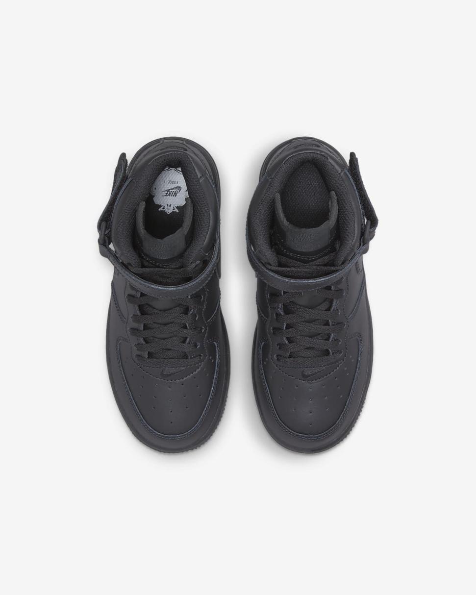 Nike Force 1 Mid LE Black/Black | Kids Nike Air Force 1