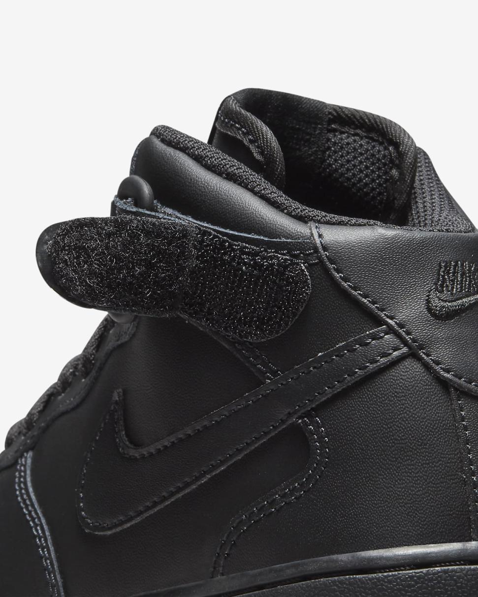 Nike Force 1 Mid LE Black/Black | Kids Nike Air Force 1