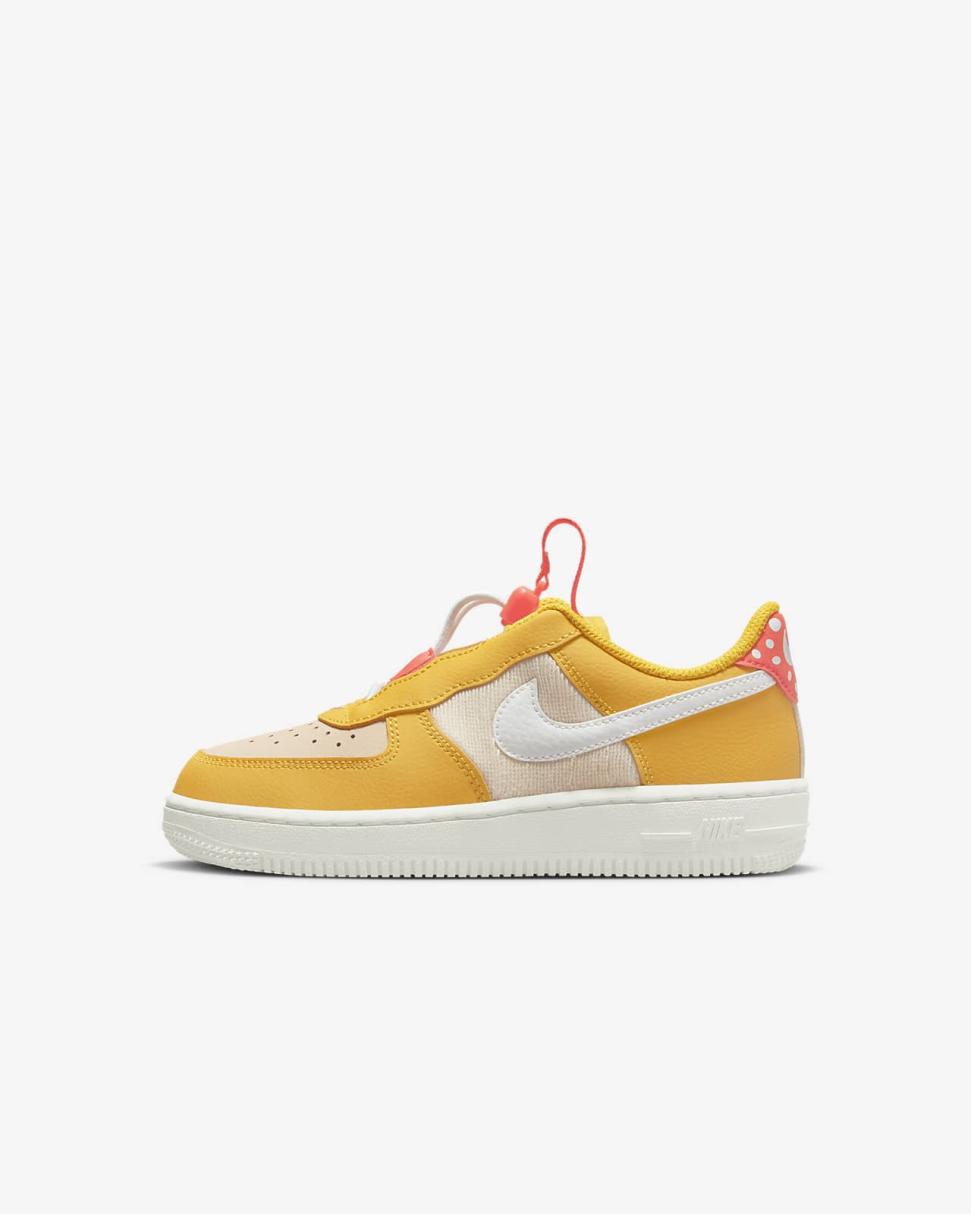 Nike Force 1 Toggle SE Yellow Ochre/Pearl White/Bright Crimson/Summit White | Kids Nike Air Force 1