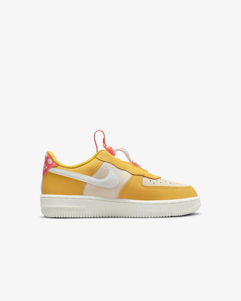 Nike Force 1 Toggle SE Yellow Ochre/Pearl White/Bright Crimson/Summit White | Kids Nike Air Force 1