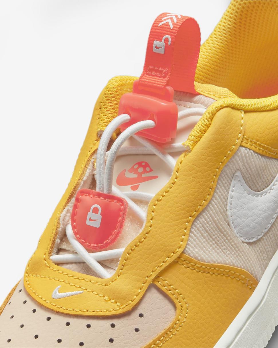 Nike Force 1 Toggle SE Yellow Ochre/Pearl White/Bright Crimson/Summit White | Kids Nike Air Force 1
