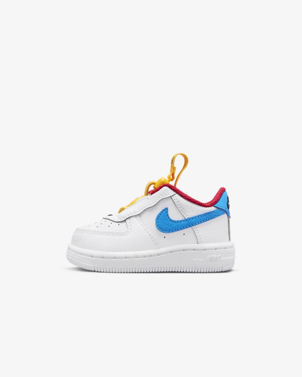 Nike Force 1 Toggle White/University Gold/University Red/Photo Blue | Kids Nike Lifestyle