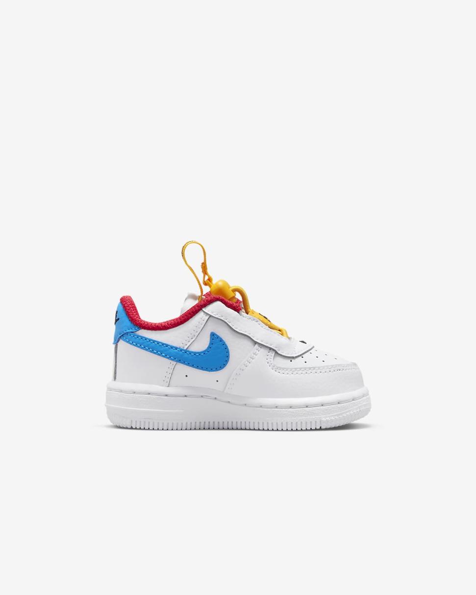 Nike Force 1 Toggle White/University Gold/University Red/Photo Blue | Kids Nike Lifestyle