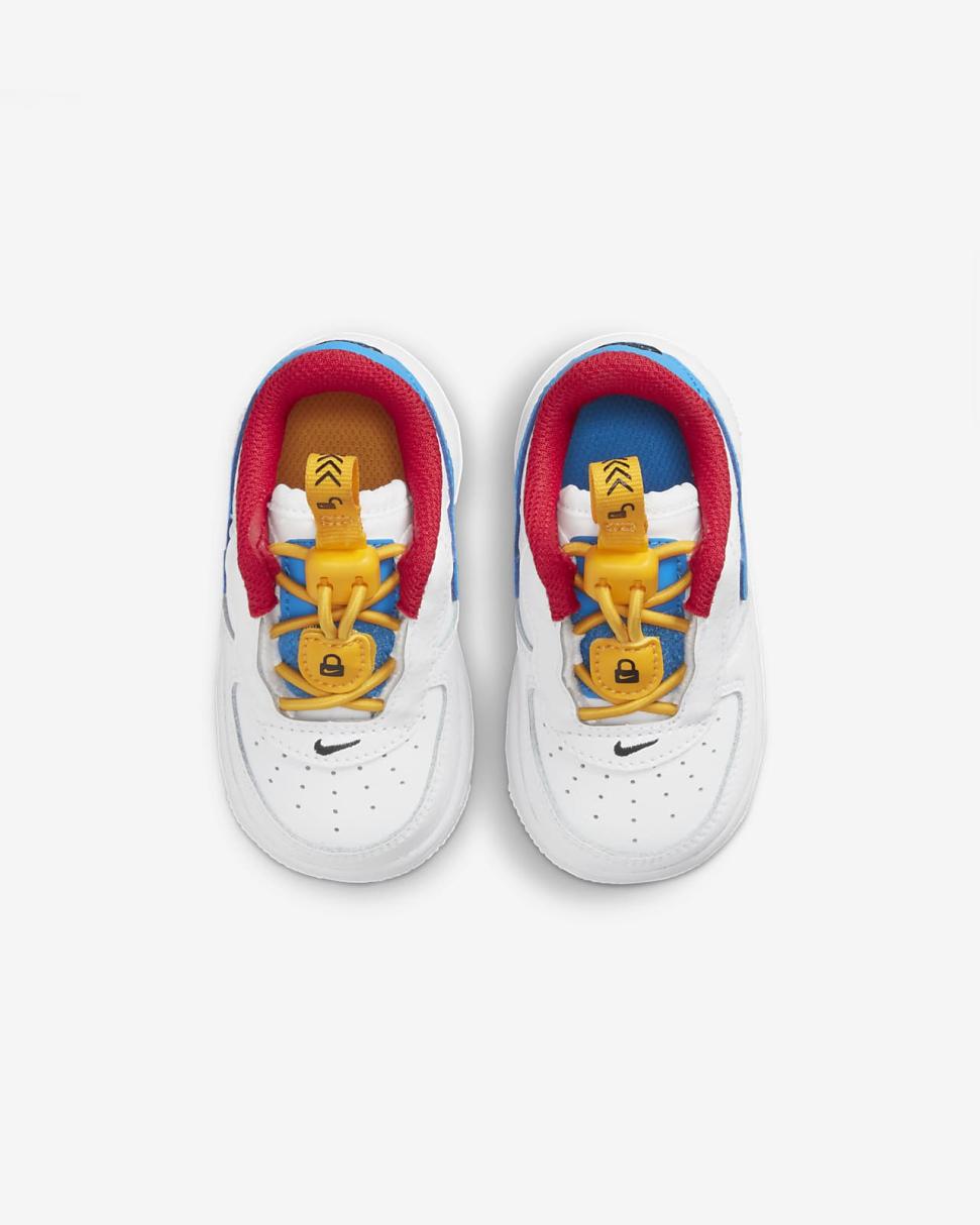 Nike Force 1 Toggle White/University Gold/University Red/Photo Blue | Kids Nike Lifestyle