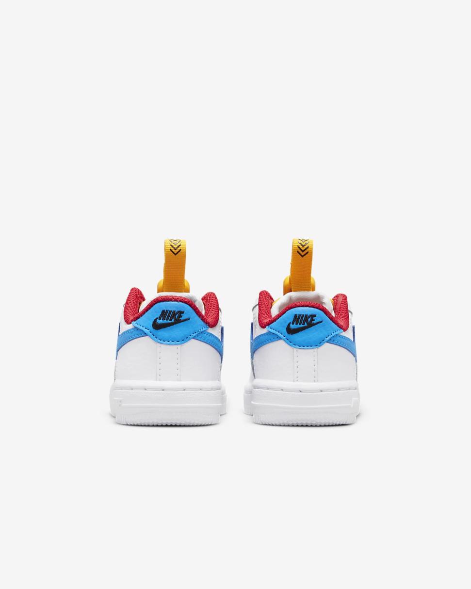Nike Force 1 Toggle White/University Gold/University Red/Photo Blue | Kids Nike Lifestyle