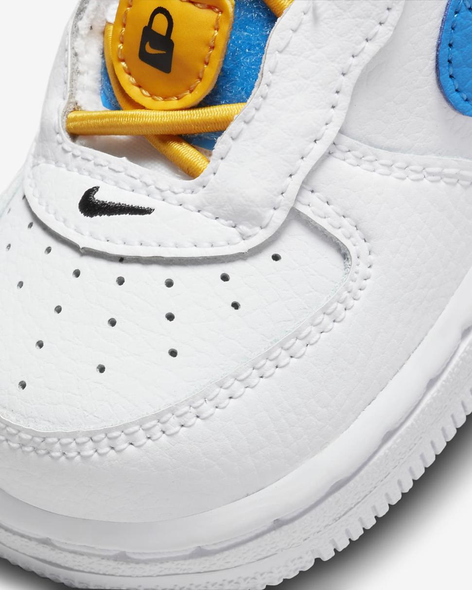 Nike Force 1 Toggle White/University Gold/University Red/Photo Blue | Kids Nike Lifestyle