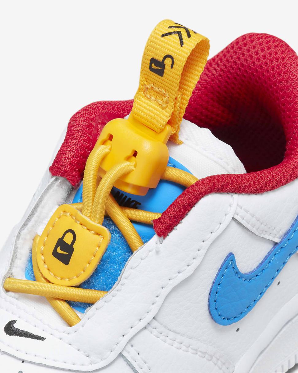 Nike Force 1 Toggle White/University Gold/University Red/Photo Blue | Kids Nike Lifestyle