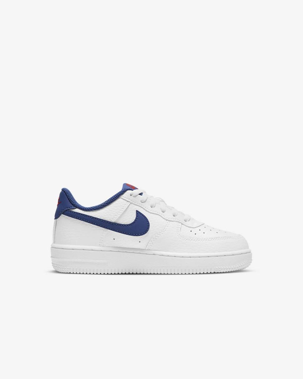 Nike Force 1 White/University Red/Deep Royal Blue | Kids Nike First Day Kicks