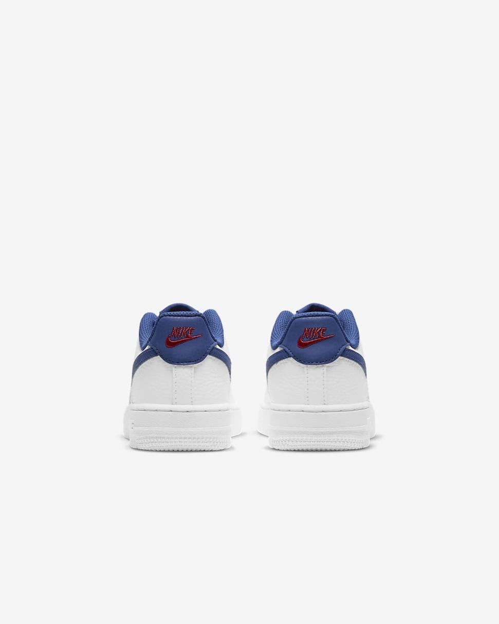 Nike Force 1 White/University Red/Deep Royal Blue | Kids Nike First Day Kicks