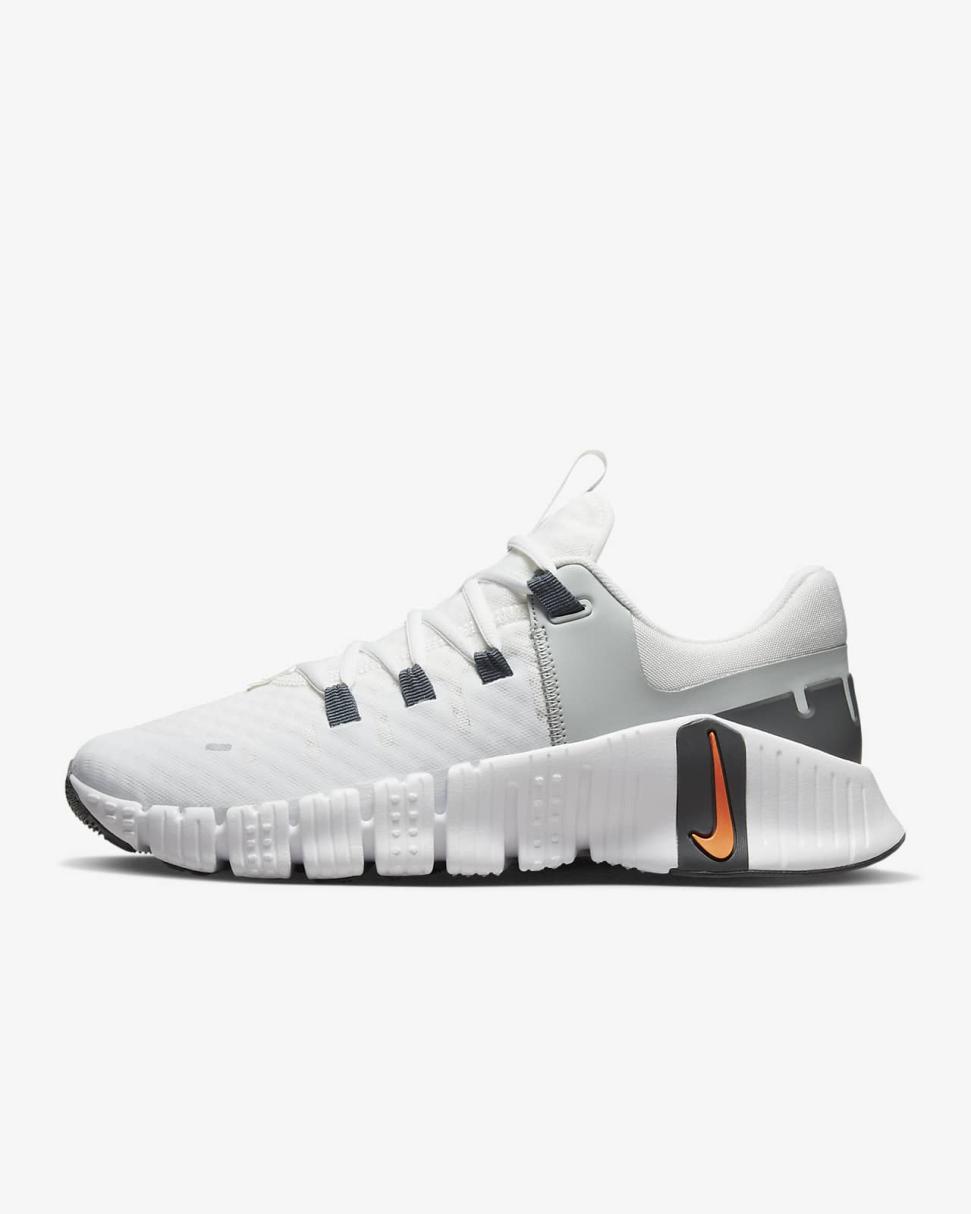 Nike Free Metcon 5 Summit White/Light Silver/Iron Grey/Bright Mandarin | Mens Nike First Day Kicks