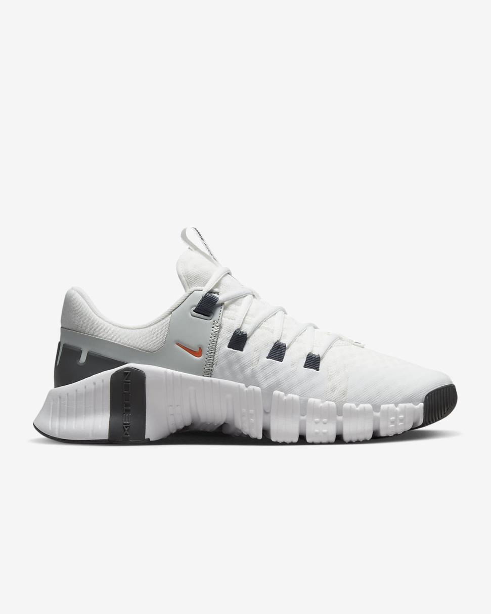 Nike Free Metcon 5 Summit White/Light Silver/Iron Grey/Bright Mandarin | Mens Nike First Day Kicks