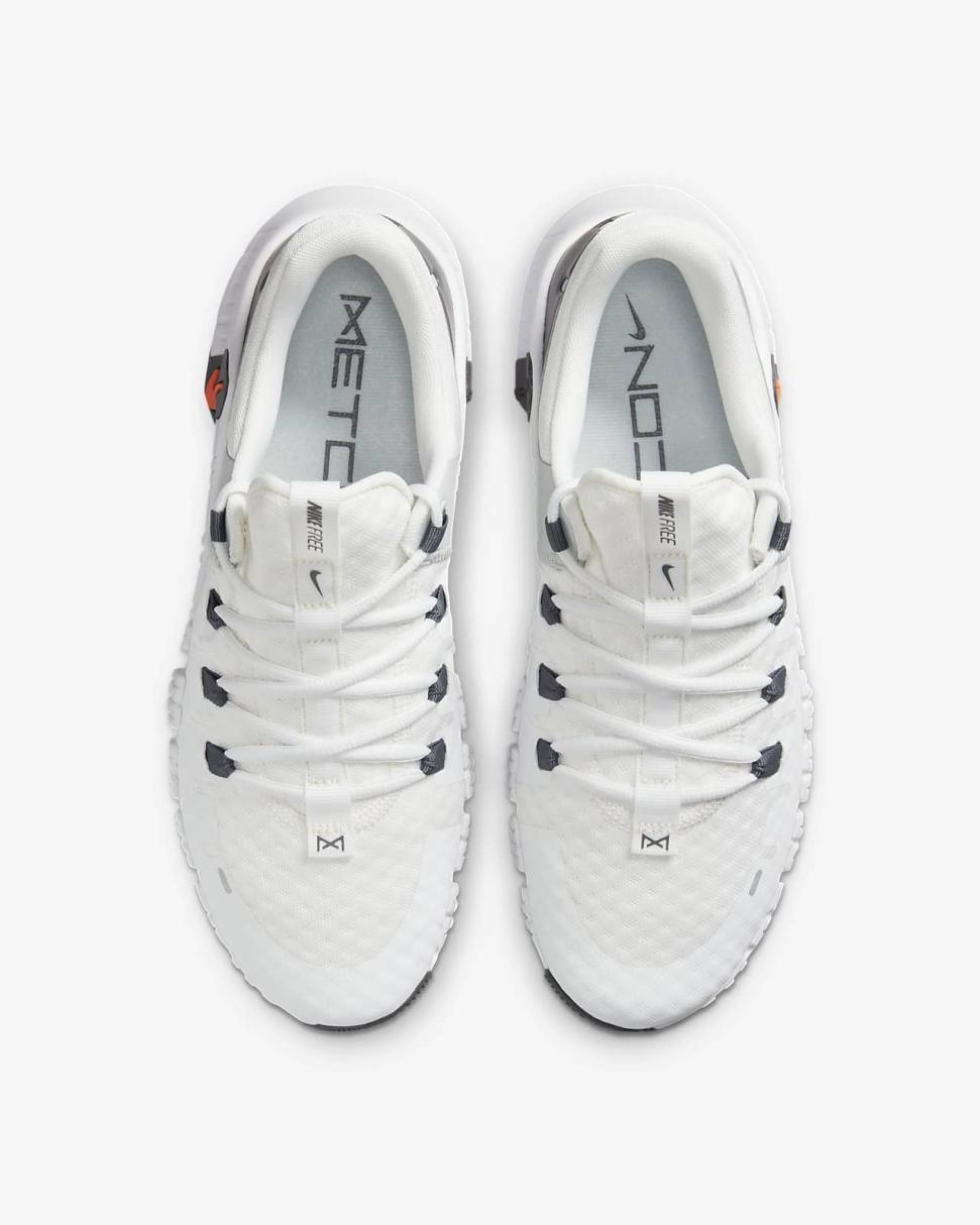 Nike Free Metcon 5 Summit White/Light Silver/Iron Grey/Bright Mandarin | Mens Nike First Day Kicks