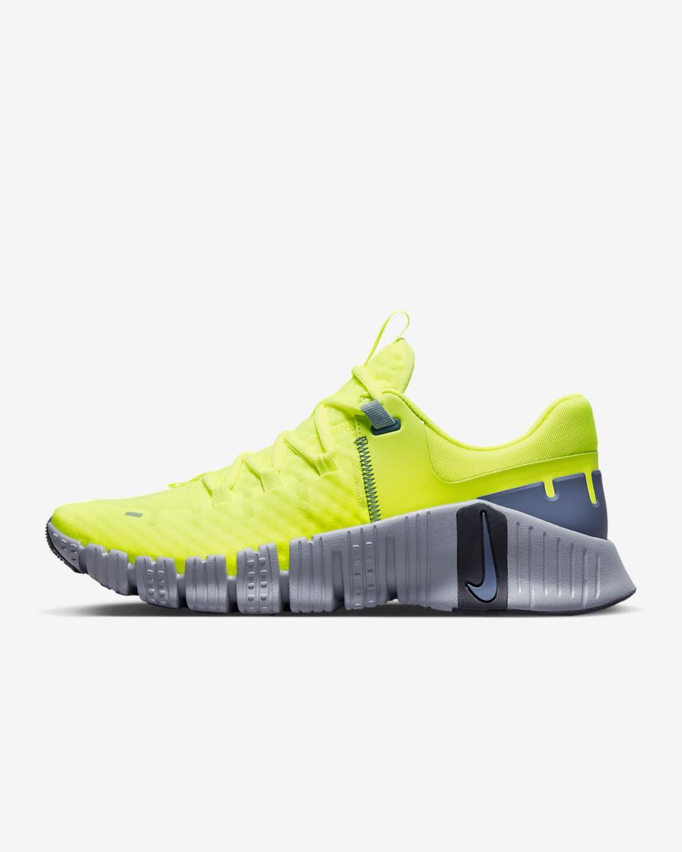 Nike Free Metcon 5 Volt/Wolf Grey/Black/Diffused Blue | Mens Nike First Day Kicks