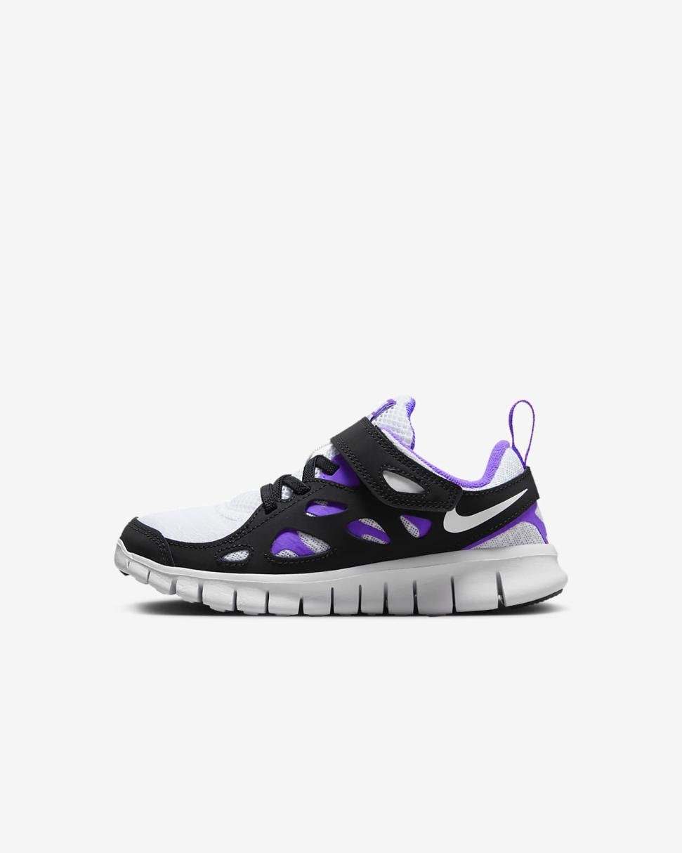 Nike Free Run 2 White/Black/Action Grape/White | Kids Nike Lifestyle