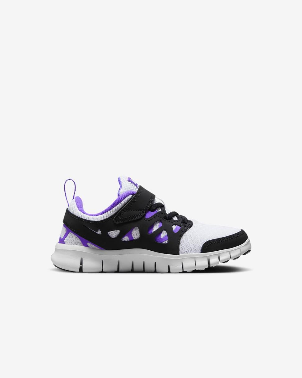 Nike Free Run 2 White/Black/Action Grape/White | Kids Nike Lifestyle