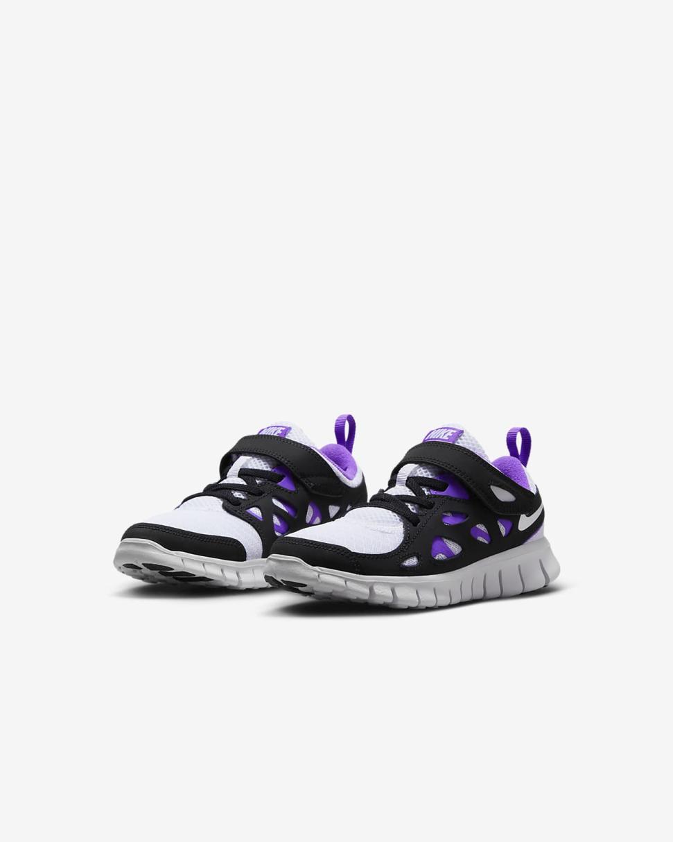 Nike Free Run 2 White/Black/Action Grape/White | Kids Nike Lifestyle