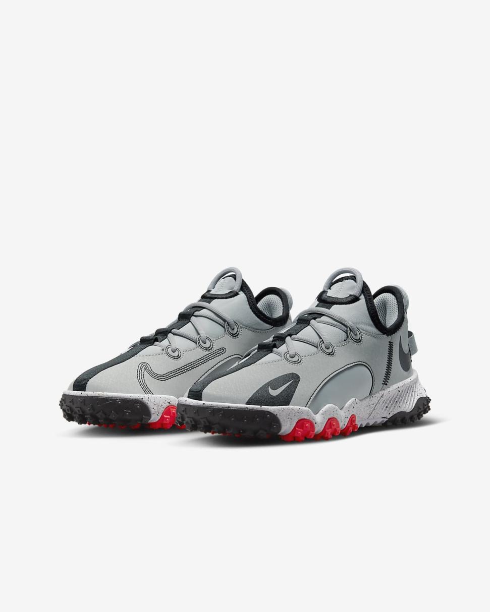 Nike Future Field Light Smoke Grey/Bright Crimson/White/Black | Kids Nike Soccer