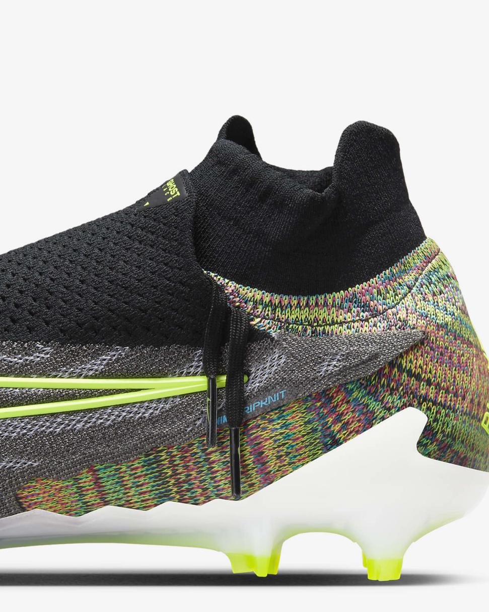 Nike Gripknit Phantom GX Elite Dynamic Fit Fusion FG Black/White/Blue Glow/Volt | Mens Nike Soccer