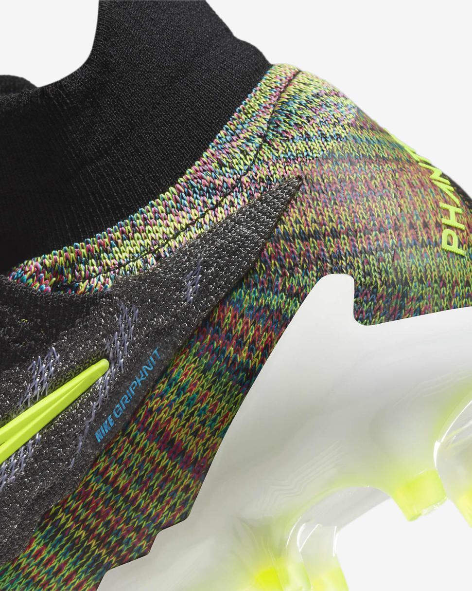 Nike Gripknit Phantom GX Elite Dynamic Fit Fusion FG Black/White/Blue Glow/Volt | Mens Nike Soccer