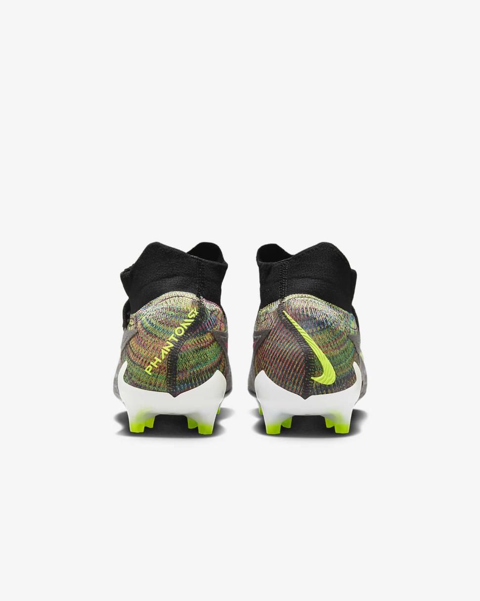 Nike Gripknit Phantom GX Elite Dynamic Fit Fusion FG Black/White/Blue Glow/Volt | Mens Nike Soccer