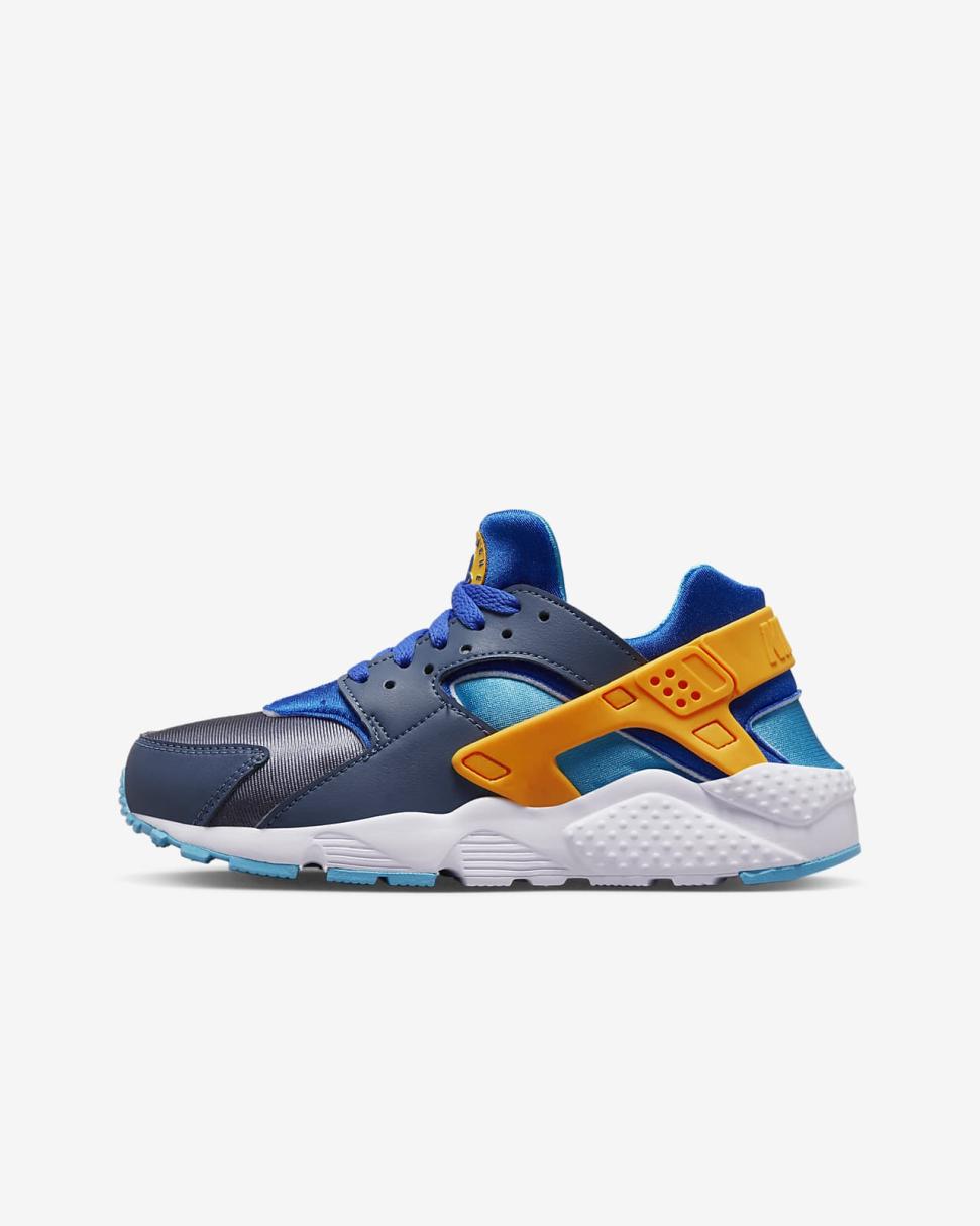 Nike Huarache Run Diffused Blue/Racer Blue/Blue Lightning/Laser Orange | Kids Nike First Day Kicks