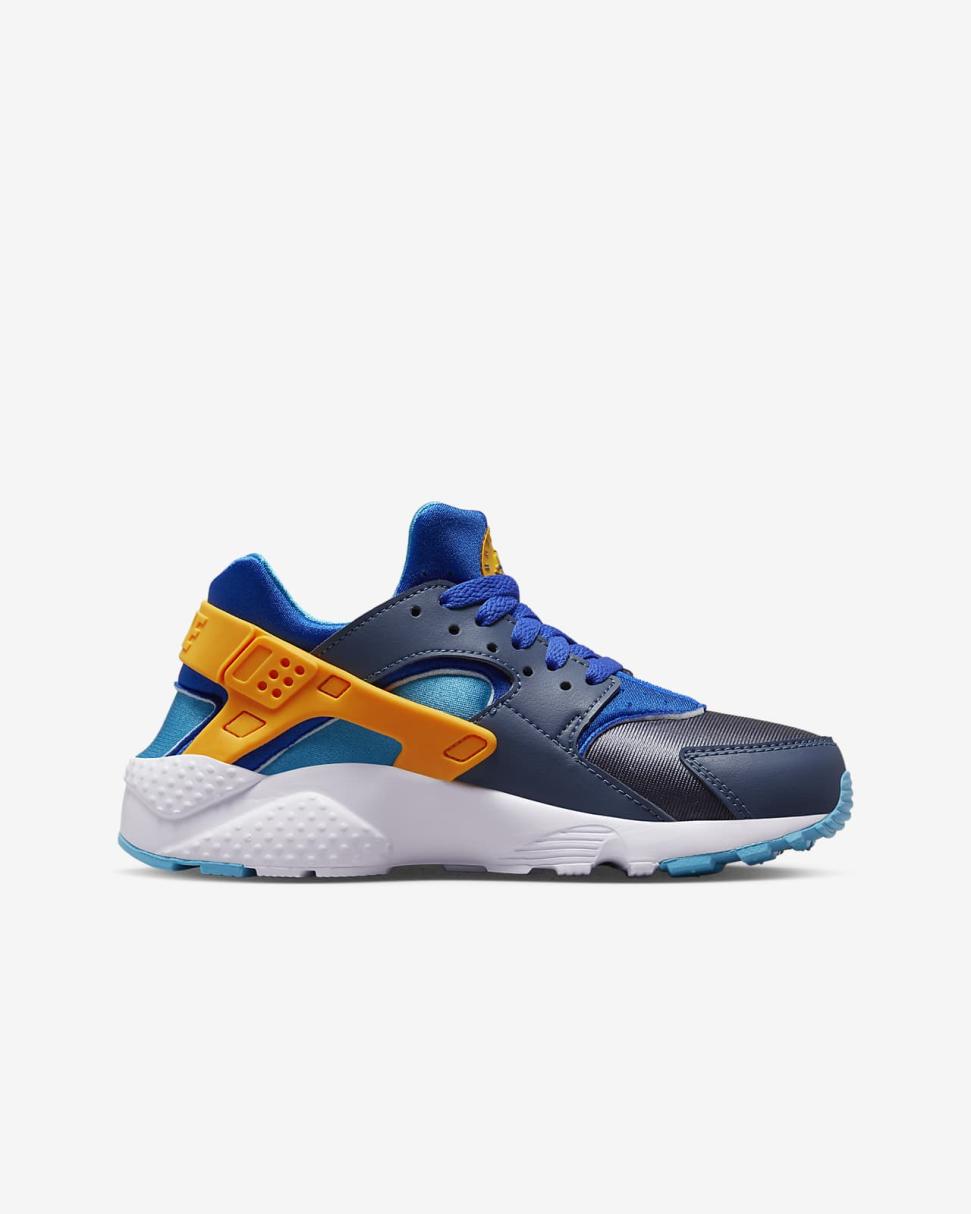Nike Huarache Run Diffused Blue/Racer Blue/Blue Lightning/Laser Orange | Kids Nike First Day Kicks