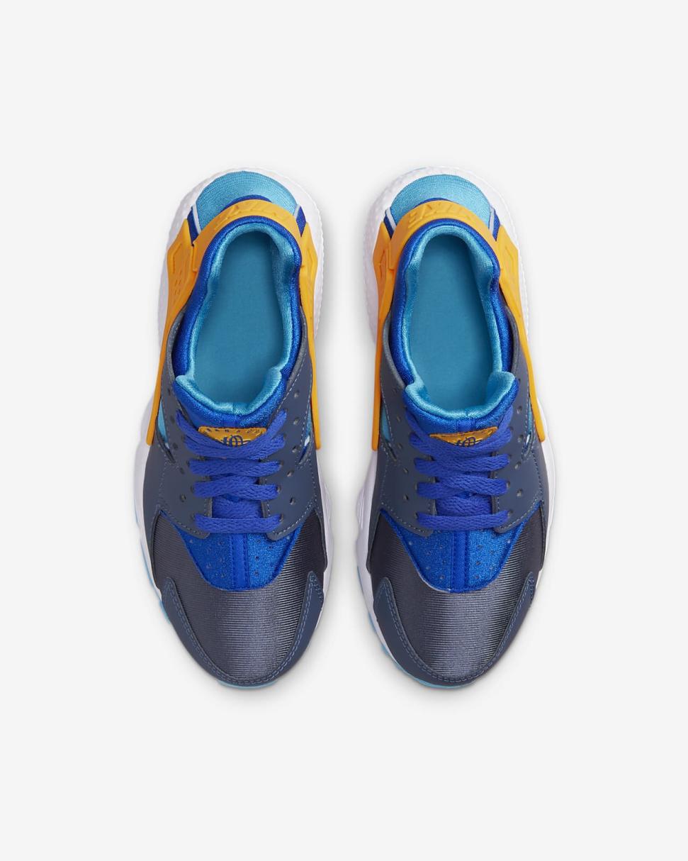 Nike Huarache Run Diffused Blue/Racer Blue/Blue Lightning/Laser Orange | Kids Nike First Day Kicks