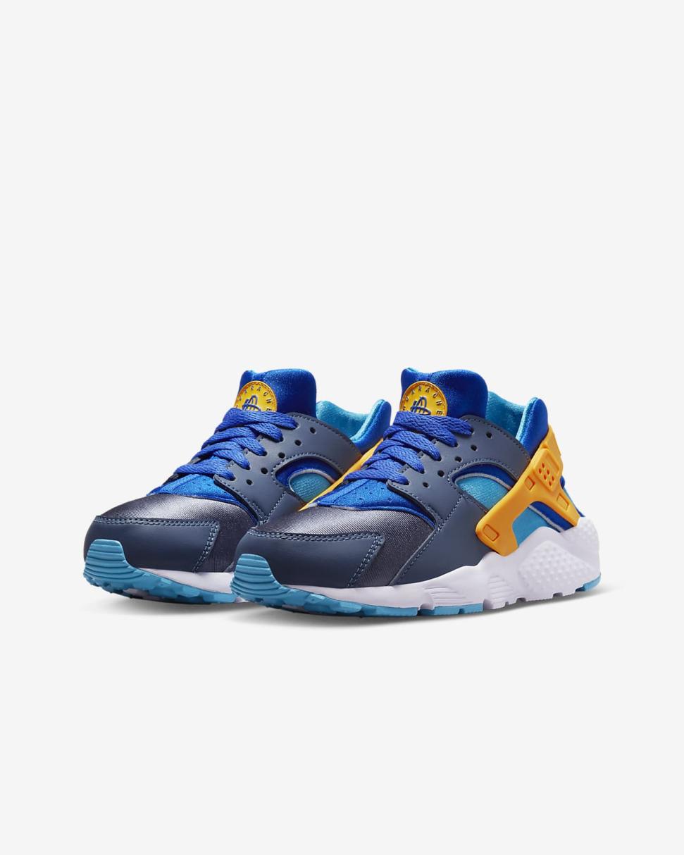 Nike Huarache Run Diffused Blue/Racer Blue/Blue Lightning/Laser Orange | Kids Nike First Day Kicks