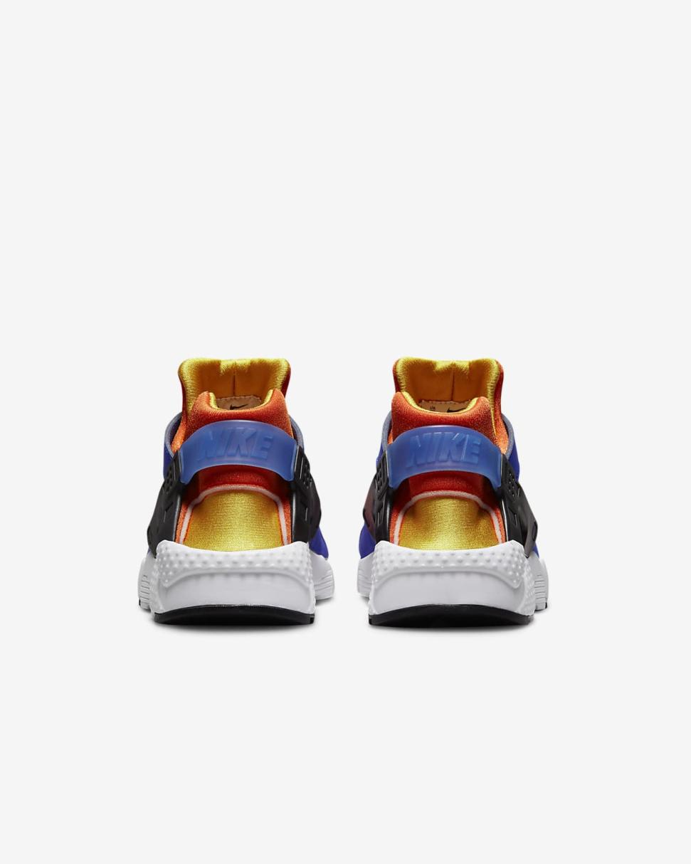 Nike Huarache Run Hyper Royal/Safety Orange/Black/Yellow Ochre | Kids Nike First Day Kicks