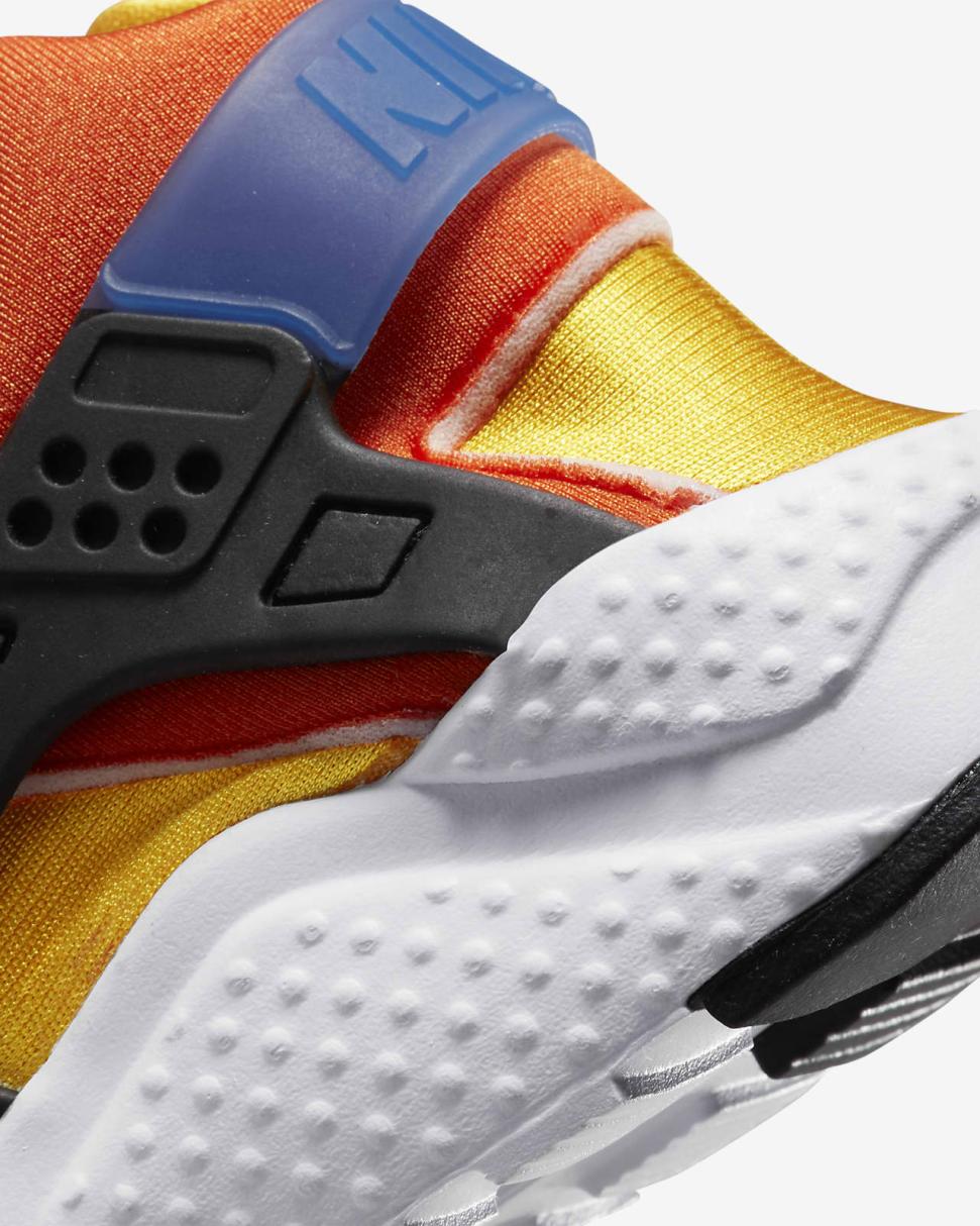 Nike Huarache Run Hyper Royal/Safety Orange/Black/Yellow Ochre | Kids Nike First Day Kicks