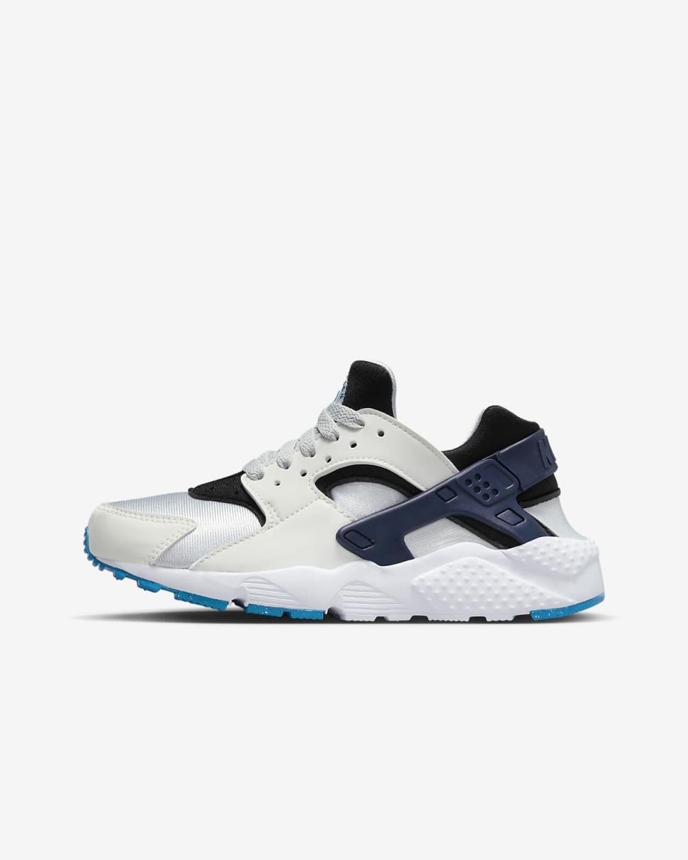 Nike Huarache Run Summit White/Pure Platinum/Black/Deep Royal Blue | Kids Nike First Day Kicks