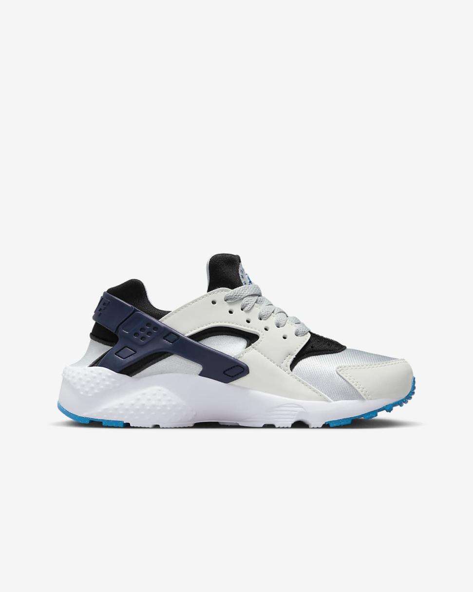 Nike Huarache Run Summit White/Pure Platinum/Black/Deep Royal Blue | Kids Nike First Day Kicks
