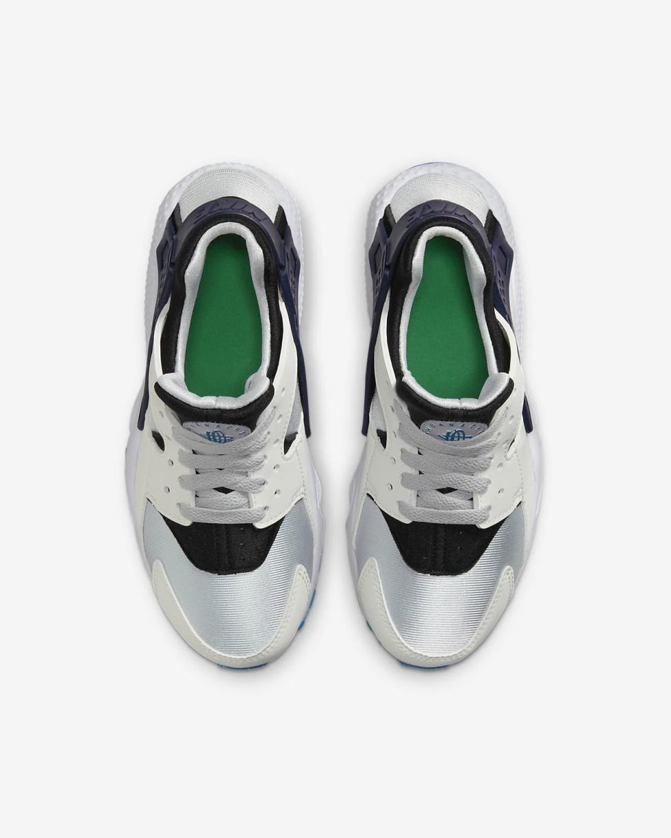 Nike Huarache Run Summit White/Pure Platinum/Black/Deep Royal Blue | Kids Nike First Day Kicks