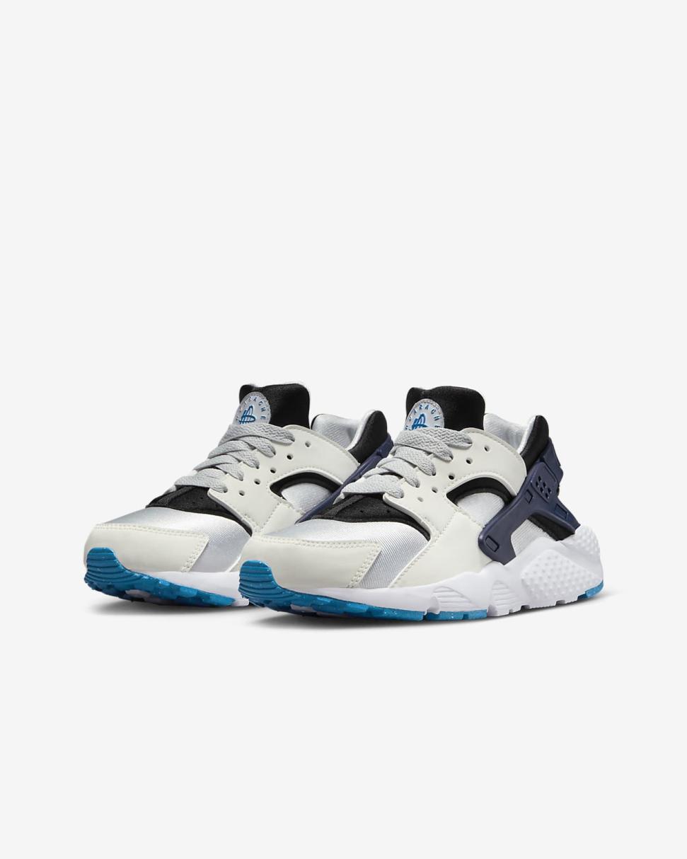 Nike Huarache Run Summit White/Pure Platinum/Black/Deep Royal Blue | Kids Nike First Day Kicks