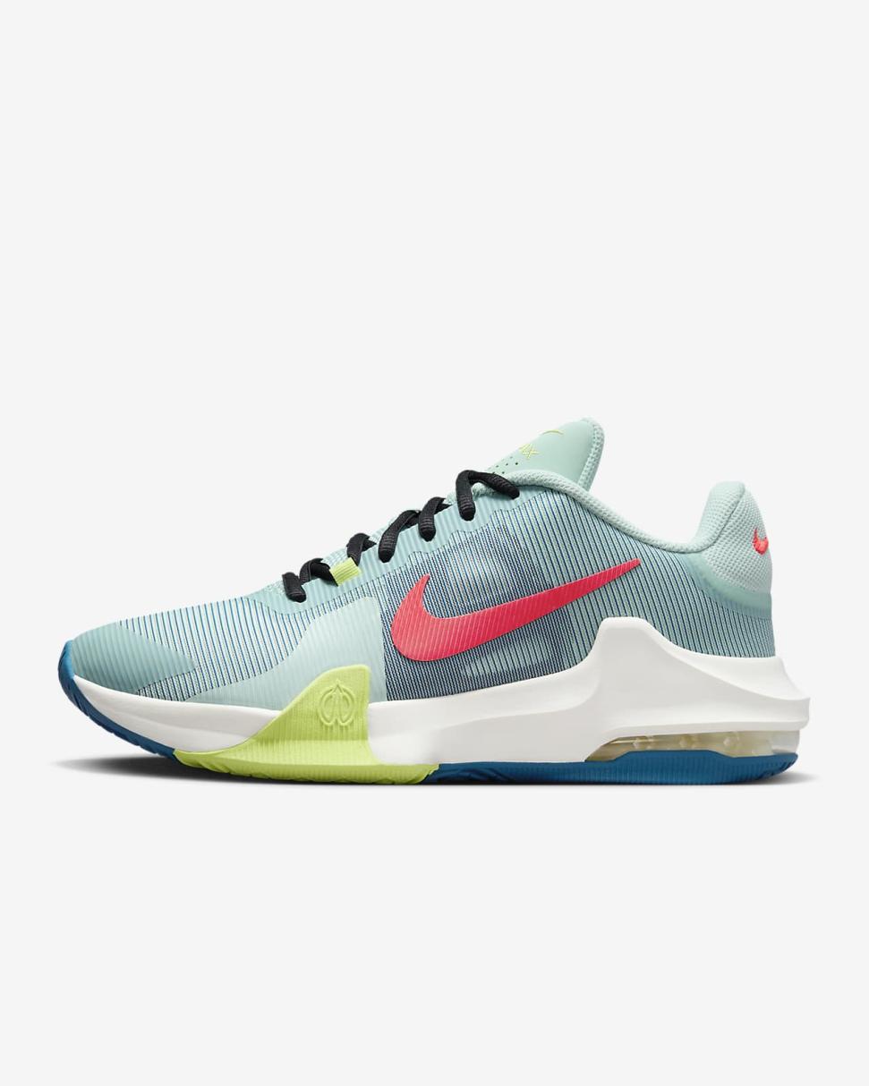 Nike Impact 4 Jade Ice/Industrial Blue/Light Lemon Twist/Bright Crimson | Mens Nike Basketball