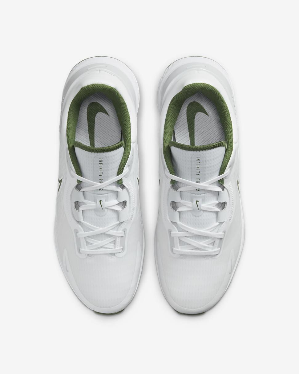 Nike Infinity Pro 2 White/Pure Platinum/Treeline | Mens Nike Golf
