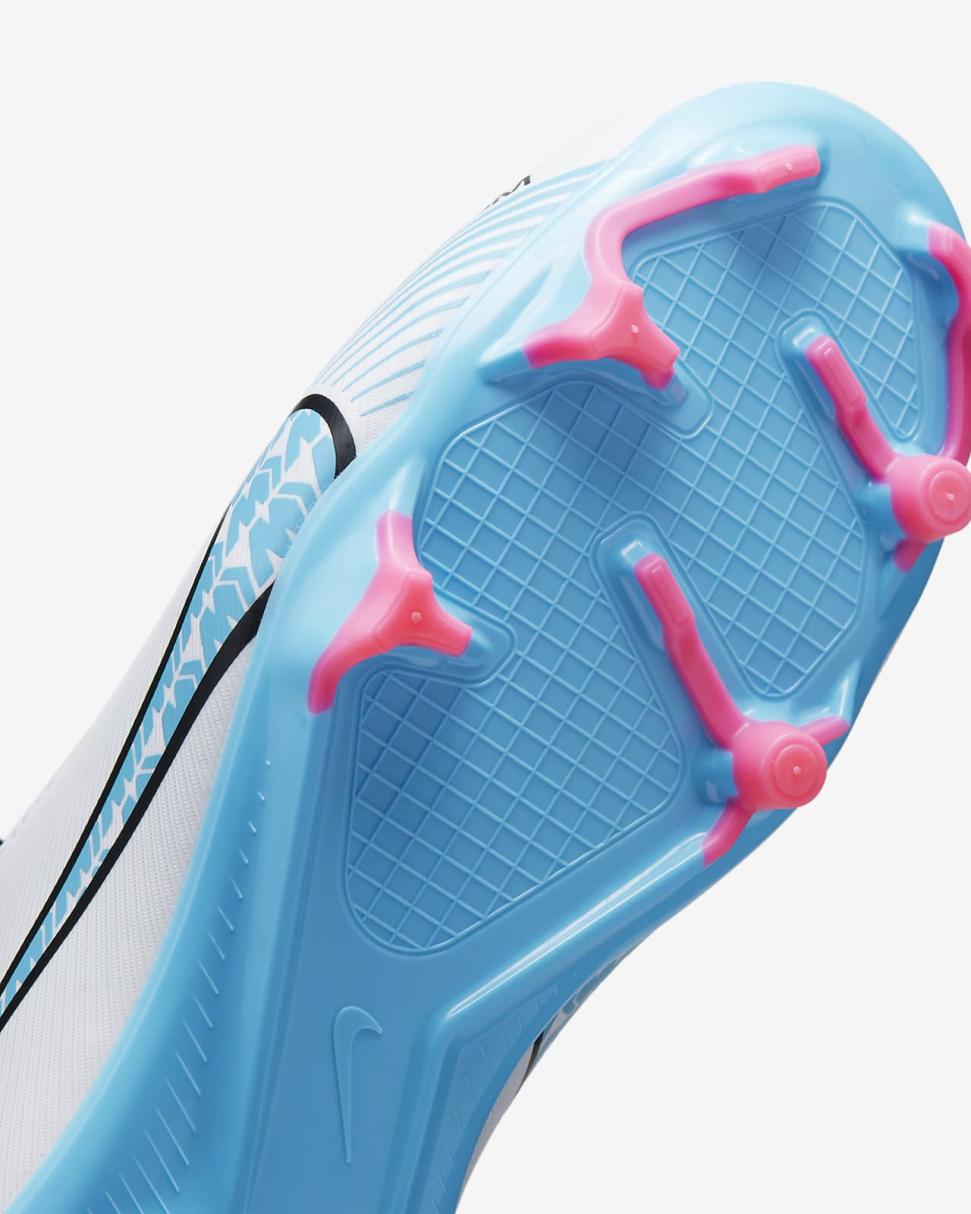 Nike Jr. Mercurial Superfly 9 Academy White/Pink Blast/Baltic Blue | Kids Nike Soccer