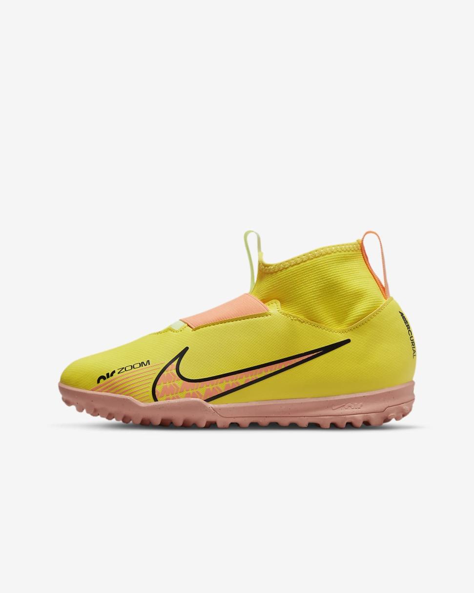 Nike Jr. Mercurial Superfly 9 Academy Yellow Strike/Volt Ice/Coconut Milk/Sunset Glow | Kids Nike Soccer