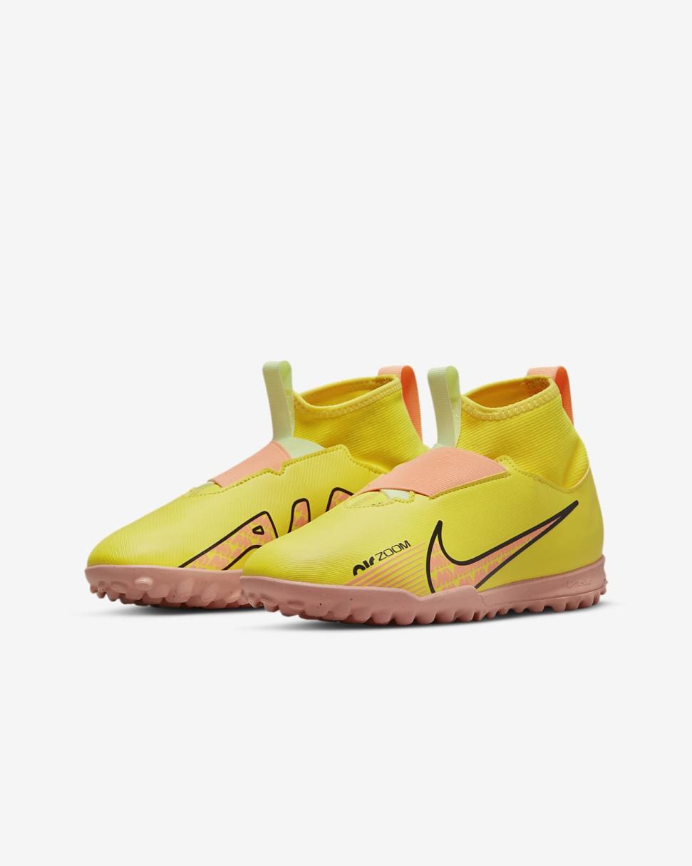 Nike Jr. Mercurial Superfly 9 Academy Yellow Strike/Volt Ice/Coconut Milk/Sunset Glow | Kids Nike Soccer