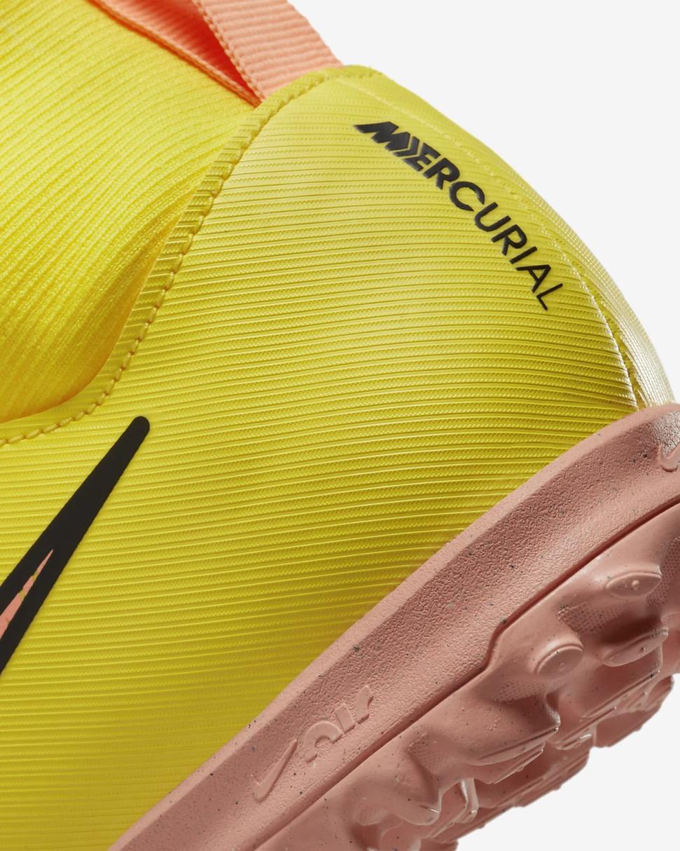 Nike Jr. Mercurial Superfly 9 Academy Yellow Strike/Volt Ice/Coconut Milk/Sunset Glow | Kids Nike Soccer