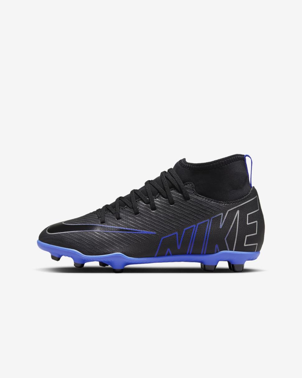 Nike Jr. Mercurial Superfly 9 Club Black/Hyper Royal/Chrome | Kids Nike Soccer