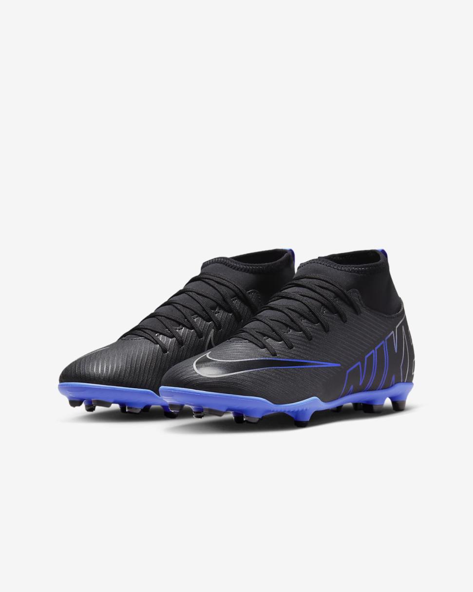 Nike Jr. Mercurial Superfly 9 Club Black/Hyper Royal/Chrome | Kids Nike Soccer