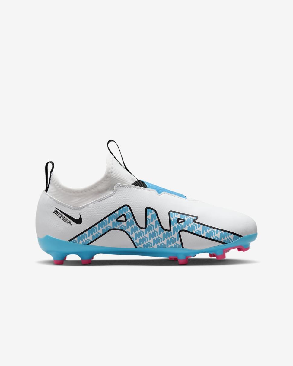 Nike Jr. Mercurial Vapor 15 Academy White/Pink Blast/Baltic Blue | Kids Nike First Day Kicks