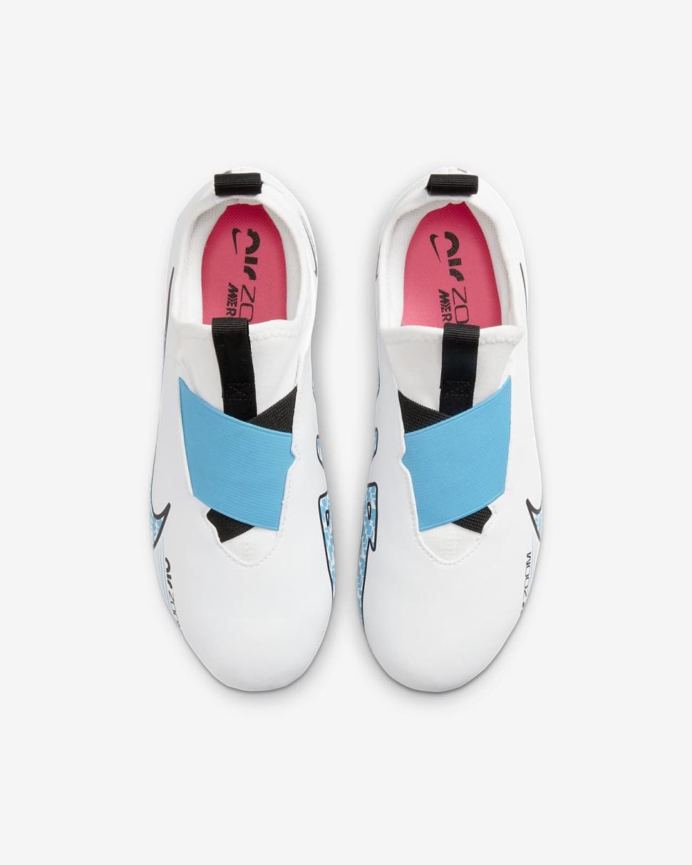 Nike Jr. Mercurial Vapor 15 Academy White/Pink Blast/Baltic Blue | Kids Nike First Day Kicks