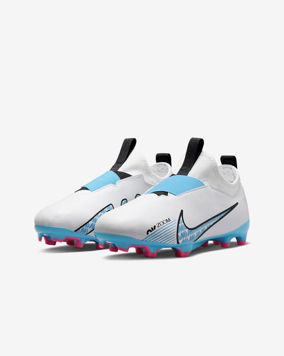 Nike Jr. Mercurial Vapor 15 Academy White/Pink Blast/Baltic Blue | Kids Nike First Day Kicks