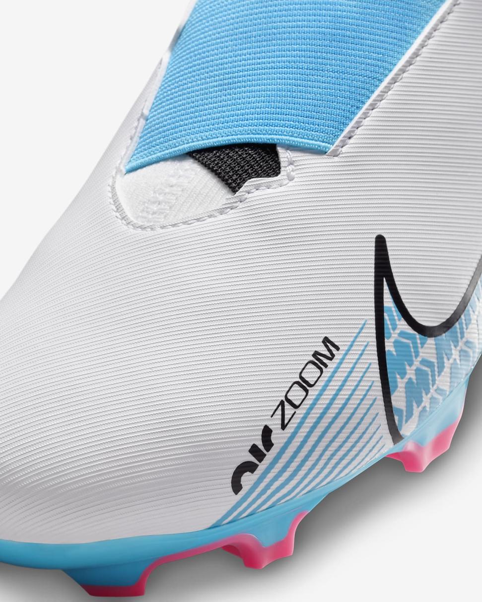 Nike Jr. Mercurial Vapor 15 Academy White/Pink Blast/Baltic Blue | Kids Nike First Day Kicks