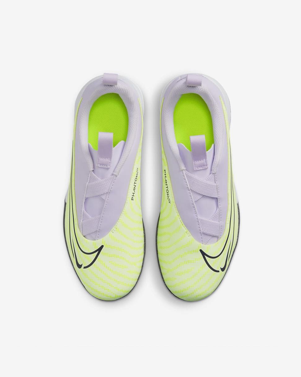 Nike Jr. Phantom GX Academy Volt/Pink Spell/Gridiron | Kids Nike Soccer
