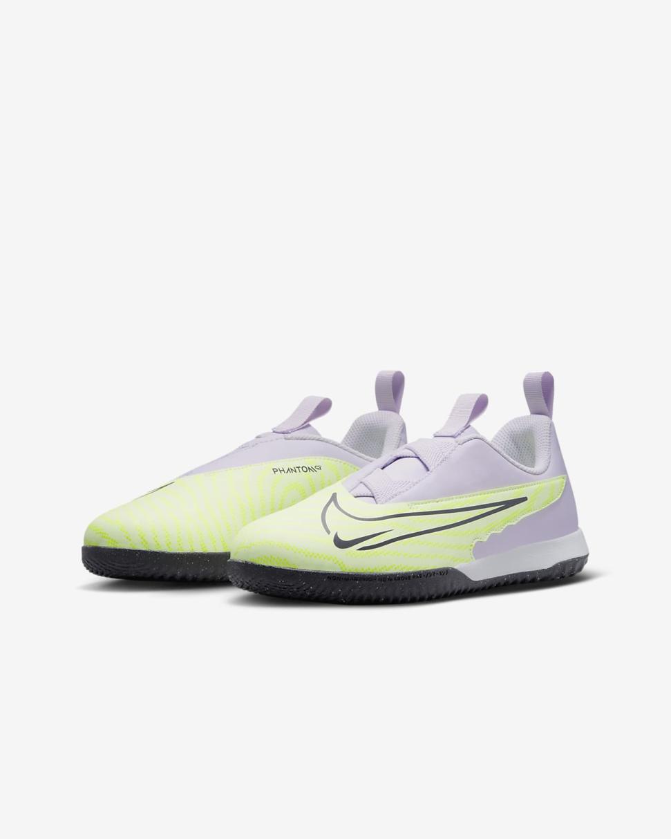 Nike Jr. Phantom GX Academy Volt/Pink Spell/Gridiron | Kids Nike Soccer